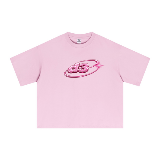 240GSM Men’s Ice-Feel Sorona Boxy-Fit Solid-Color Loose T-shirt Pink