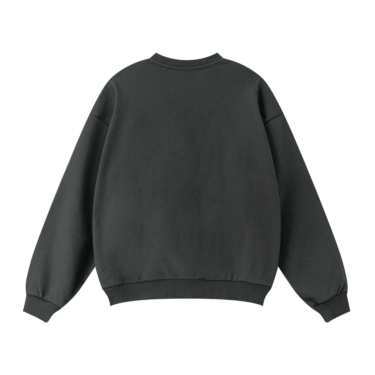360GSM Unisex Solid-Color Loopback Crew Neck Sweatshirt Charcoal