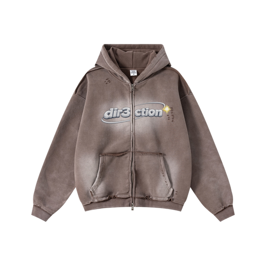 “dir3ction” Vintage Modern Zip Up