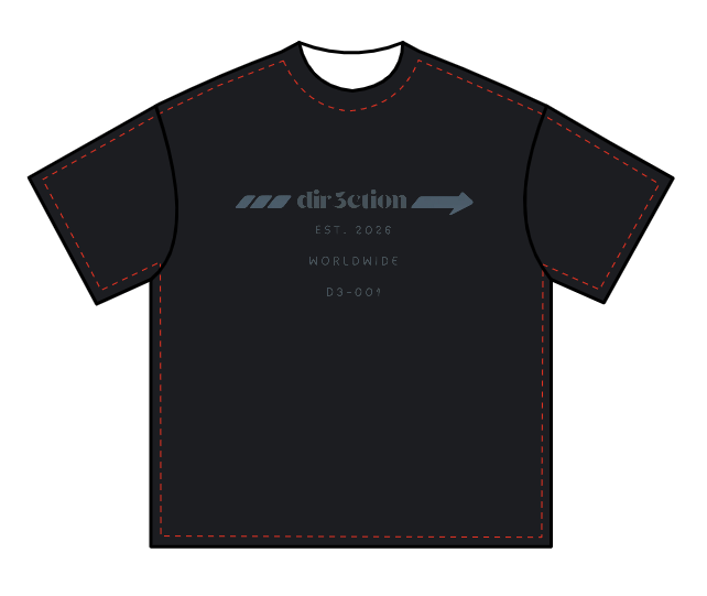 "dir3ction" Worldwide 2026 Arrowed Tee