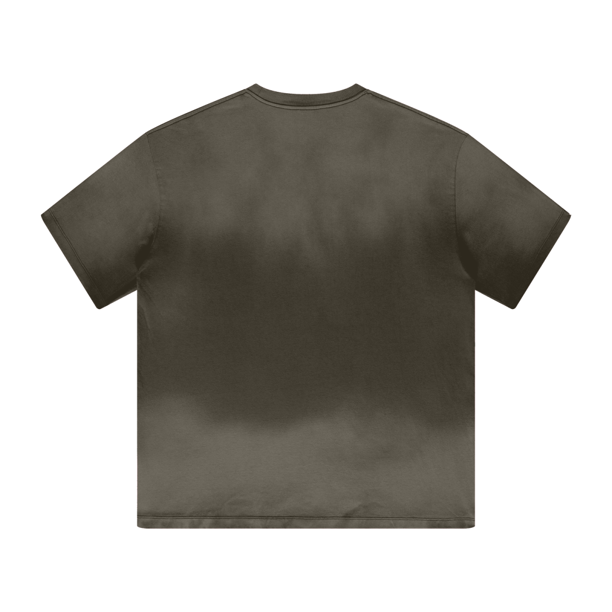 270GSM Women’s Water-Wash PP-Sprayed Monkey Wash Crew Neck T-shirt  Brown