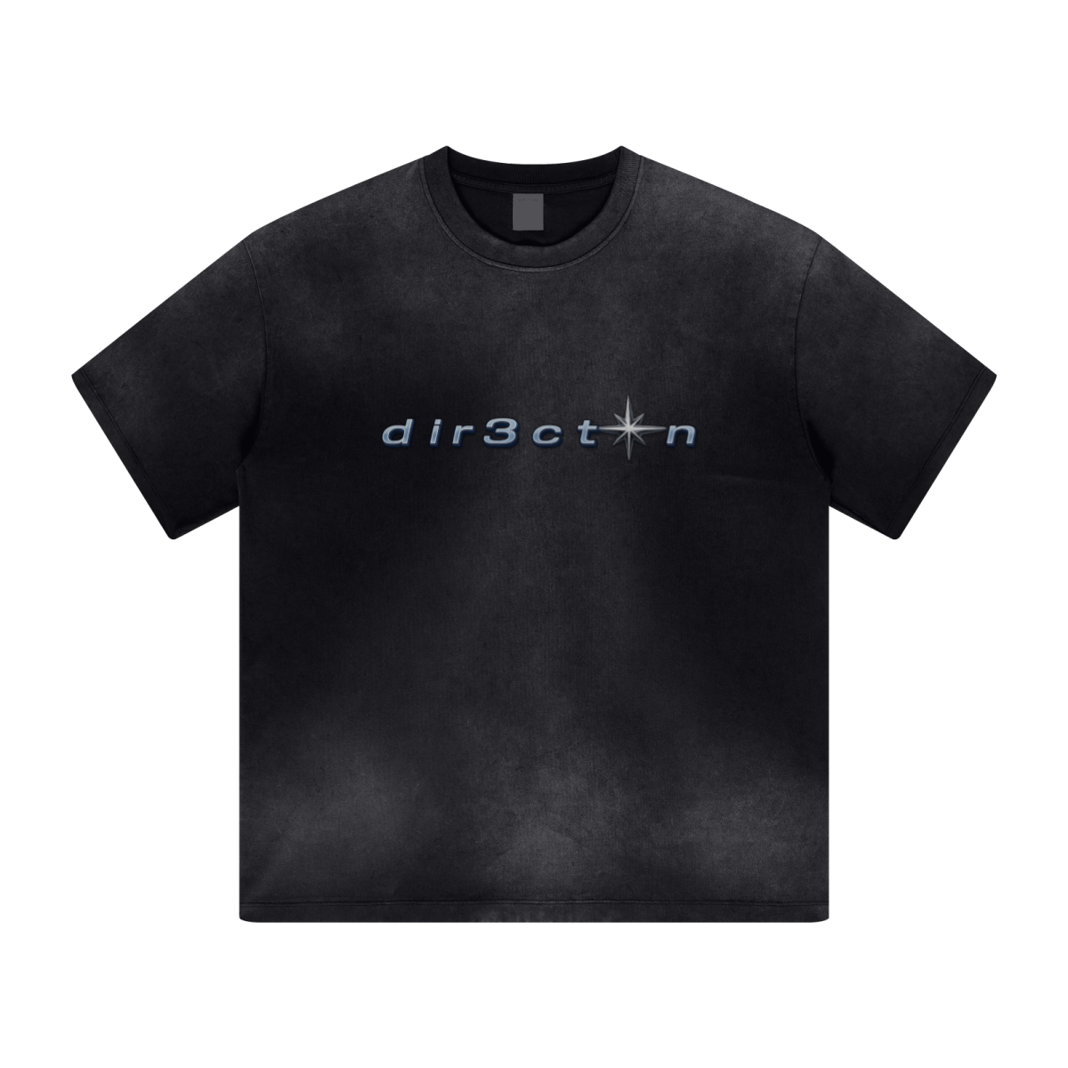 270GSM Women’s Water-Wash PP-Sprayed Monkey Wash Crew Neck T-shirt Black