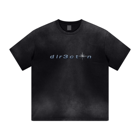 270GSM Women’s Water-Wash PP-Sprayed Monkey Wash Crew Neck T-shirt Black