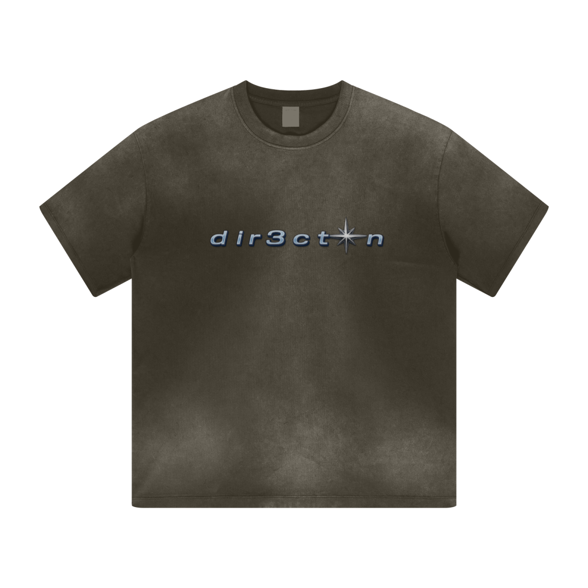 270GSM Women’s Water-Wash PP-Sprayed Monkey Wash Crew Neck T-shirt  Brown