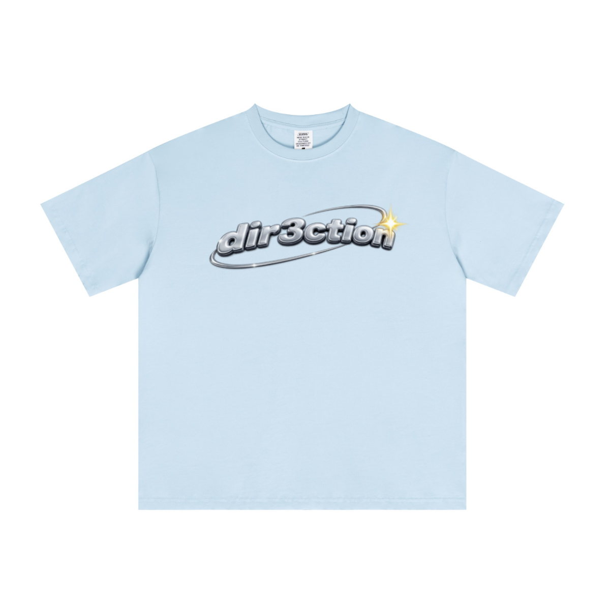 235GSM Men's cool-touch Crew Neck T-shirt Light blue
