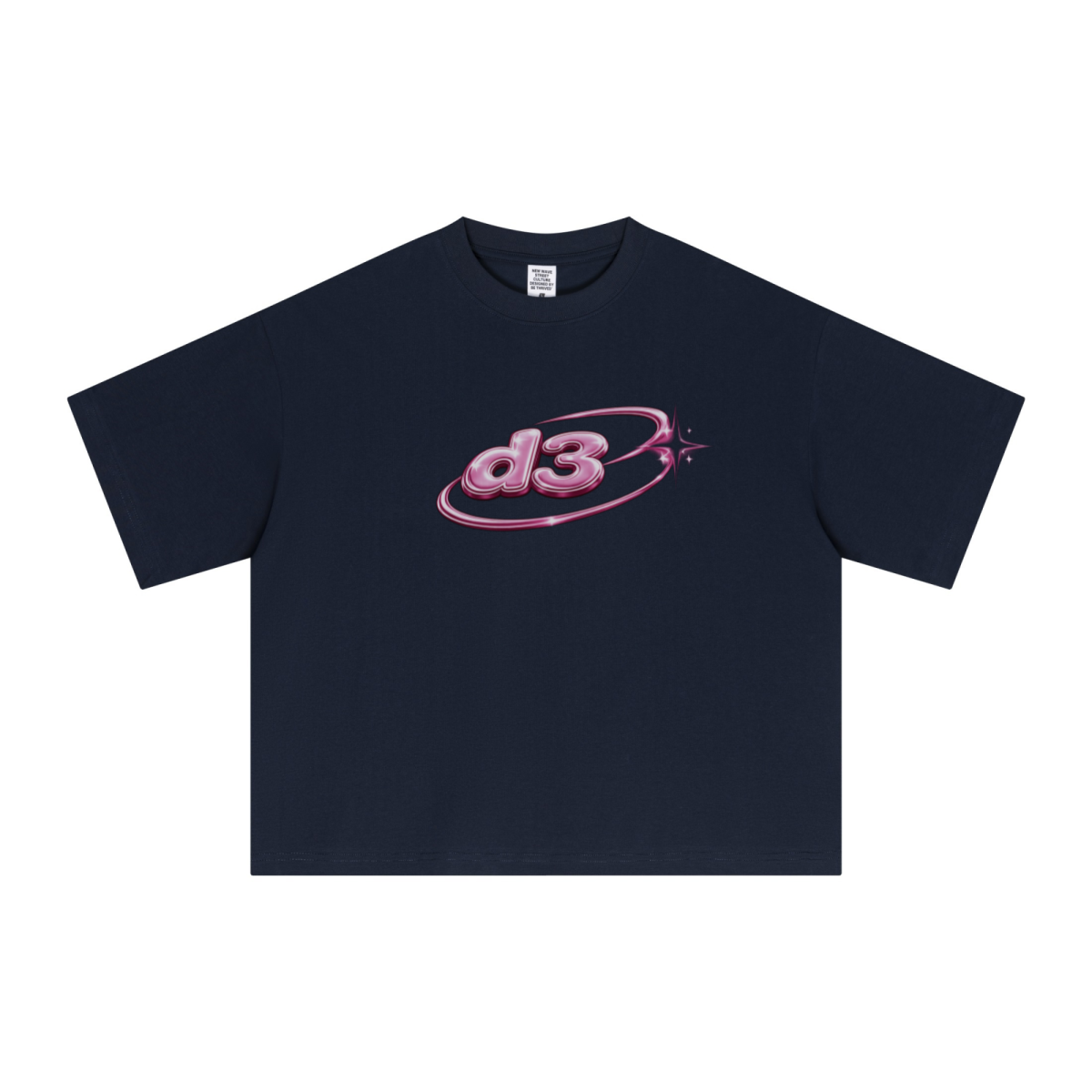 240GSM Men’s Ice-Feel Sorona Boxy-Fit Solid-Color Loose T-shirt Midnight Blue