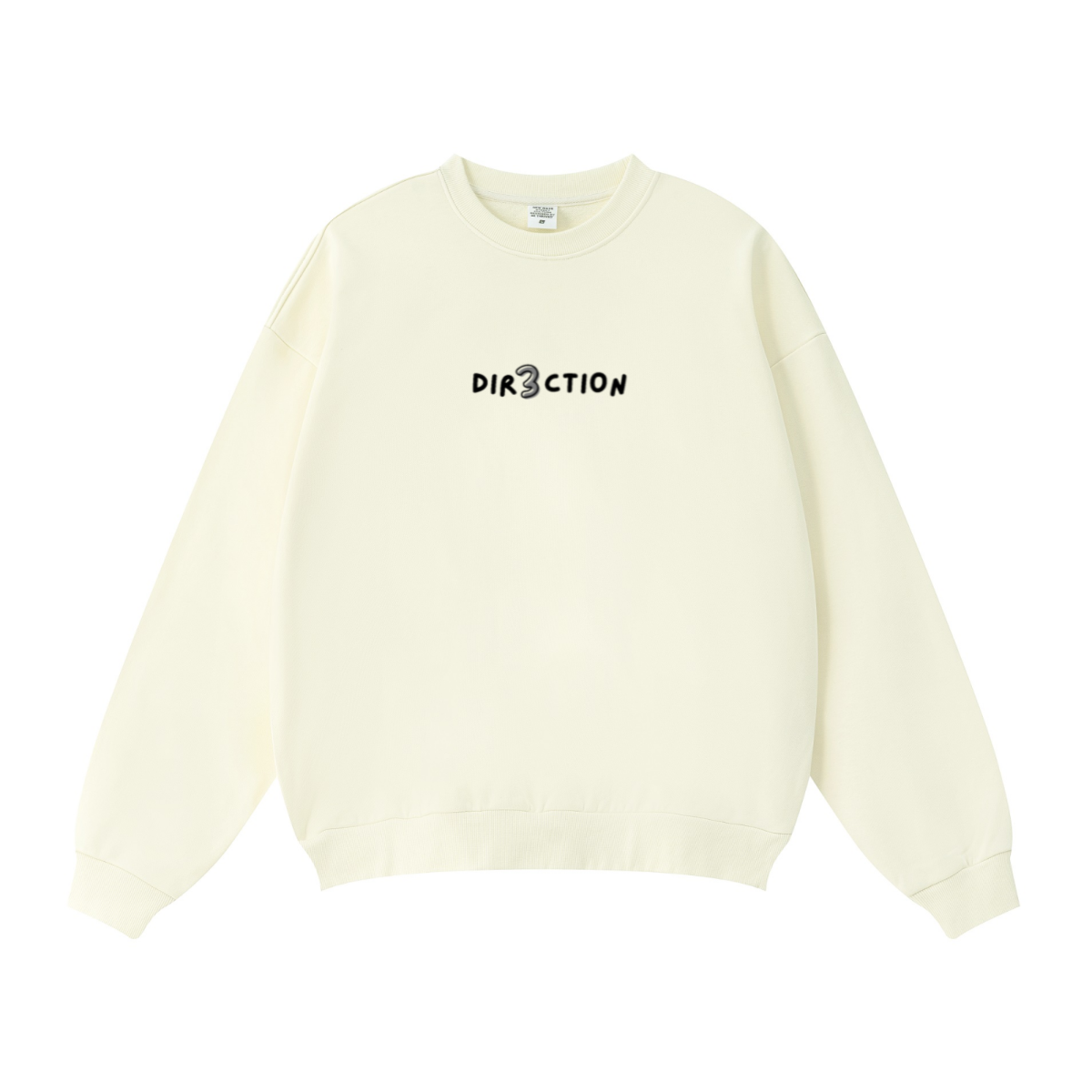 360GSM Unisex Solid-Color Loopback Crew Neck Sweatshirt Cream White