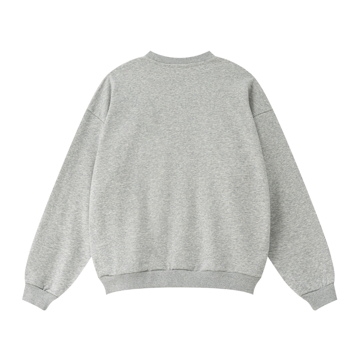 360GSM Unisex Solid-Color Loopback Crew Neck Sweatshirt Heather Gray