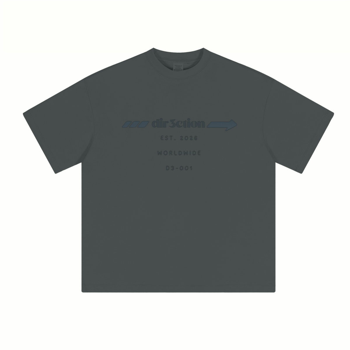 230GSM Unisex Cool-Touch Sorona Fabric Basic Crew Neck T-shirt Charcoal Gray
