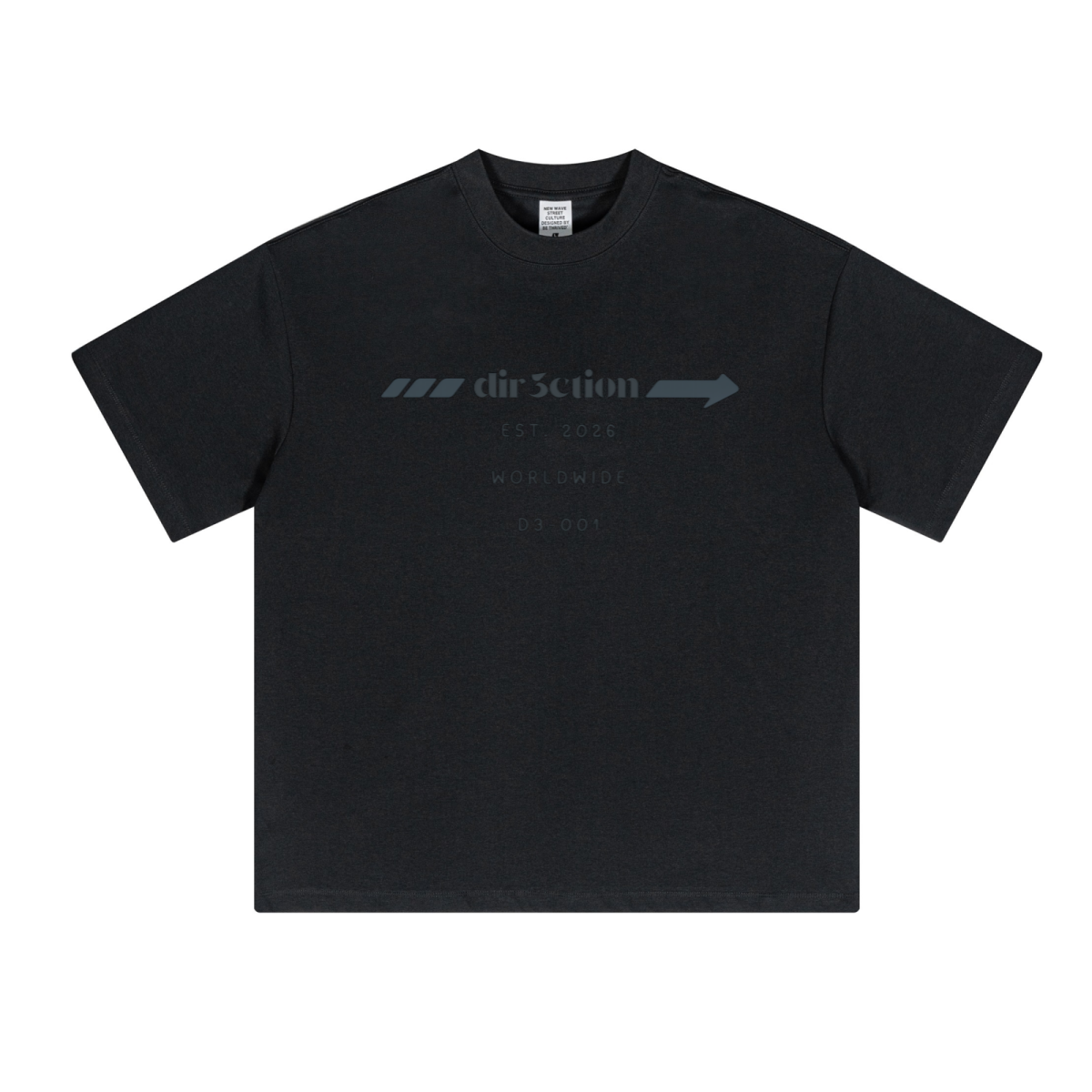 230GSM Unisex Cool-Touch Sorona Fabric Basic Crew Neck T-shirt Black