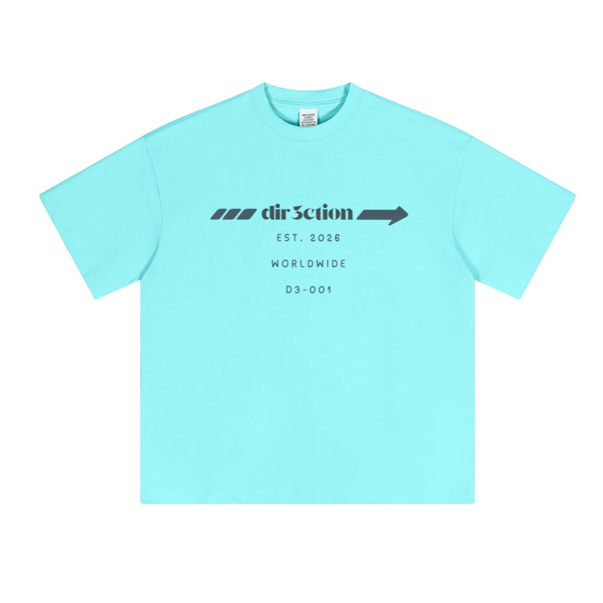 230GSM Unisex Cool-Touch Sorona Fabric Basic Crew Neck T-shirt Ice Blue