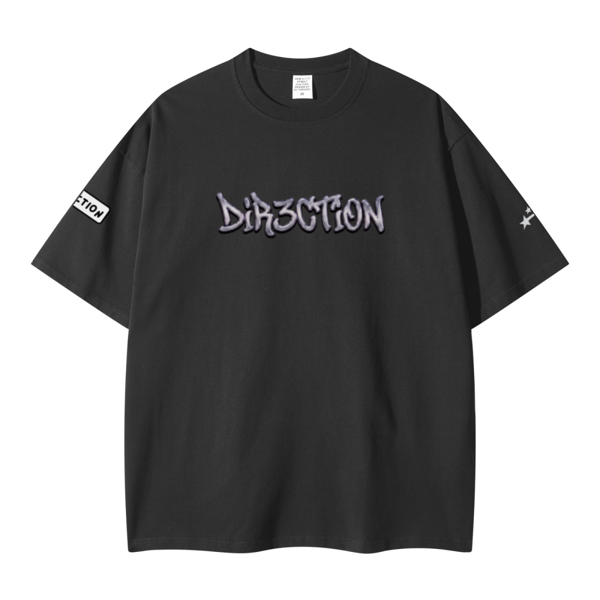 260GSM Unisex Earth-Tone Fog Heavyweight T-shirt Black