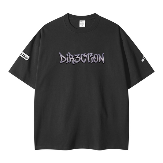 260GSM Unisex Earth-Tone Fog Heavyweight T-shirt Black