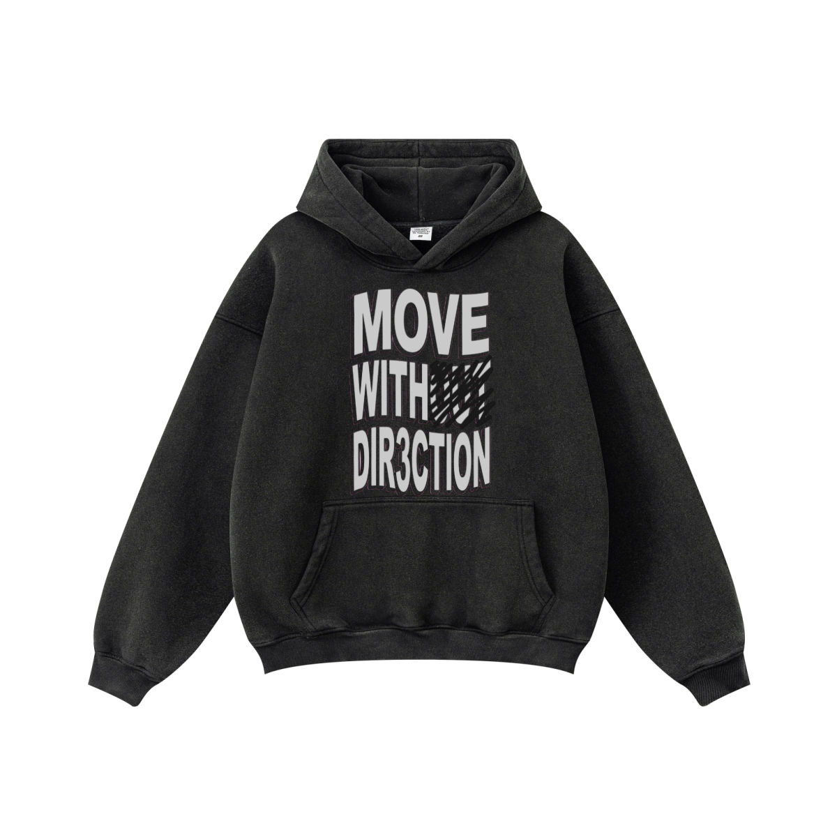 360GSM Unisex Vintage-Wash Hoodie Snowflake Grey